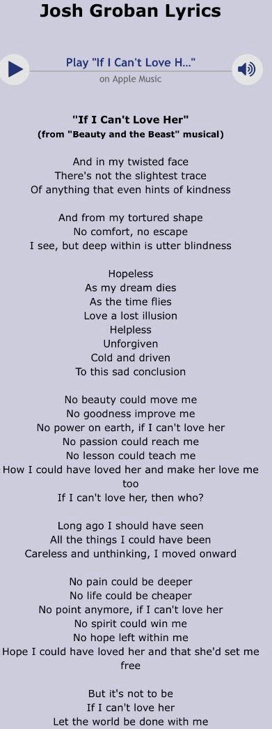 lyrics if i can't love her